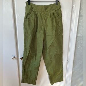Vintage cropped green checkered pants